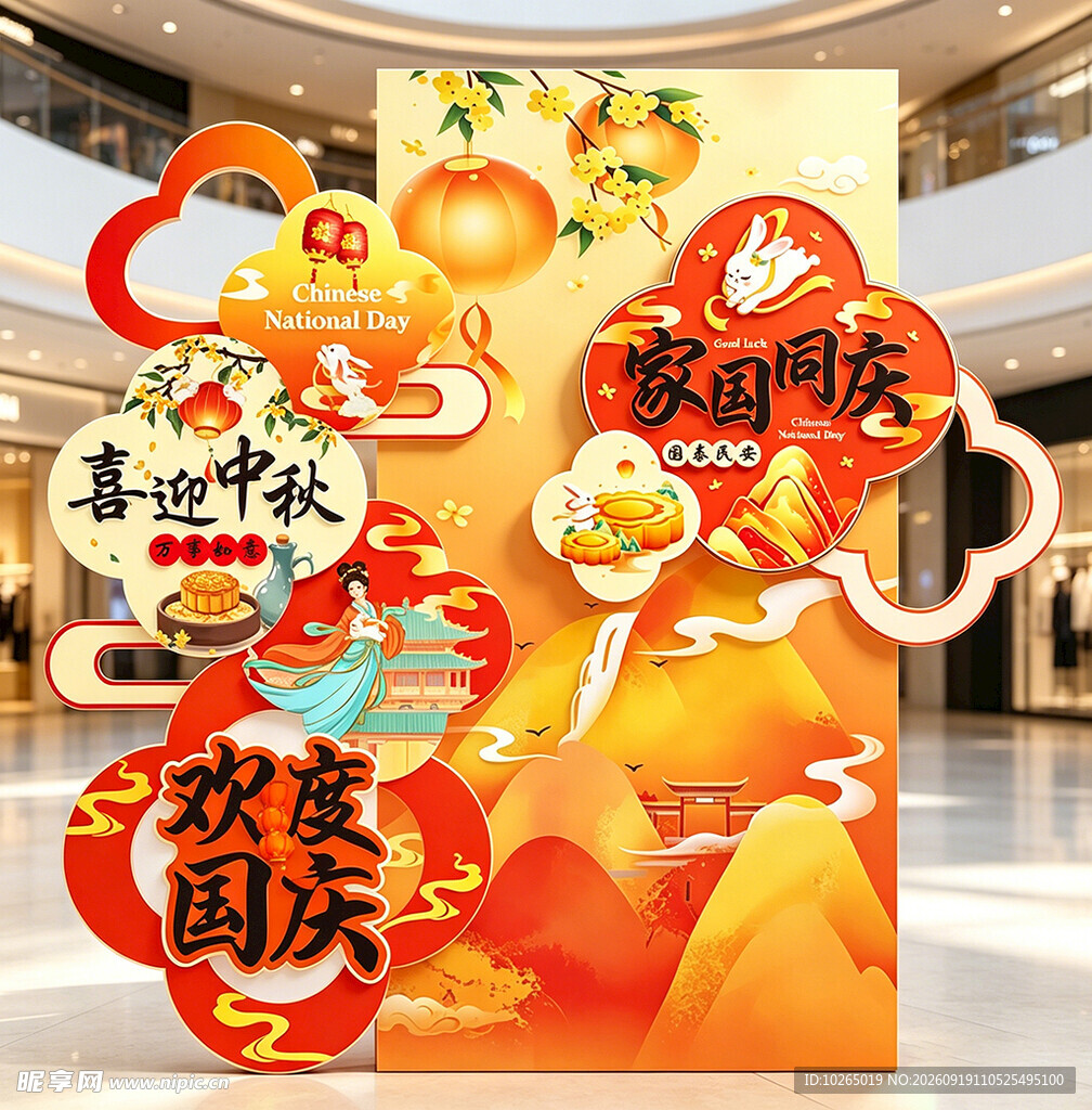 中秋国庆双节同庆美陈 