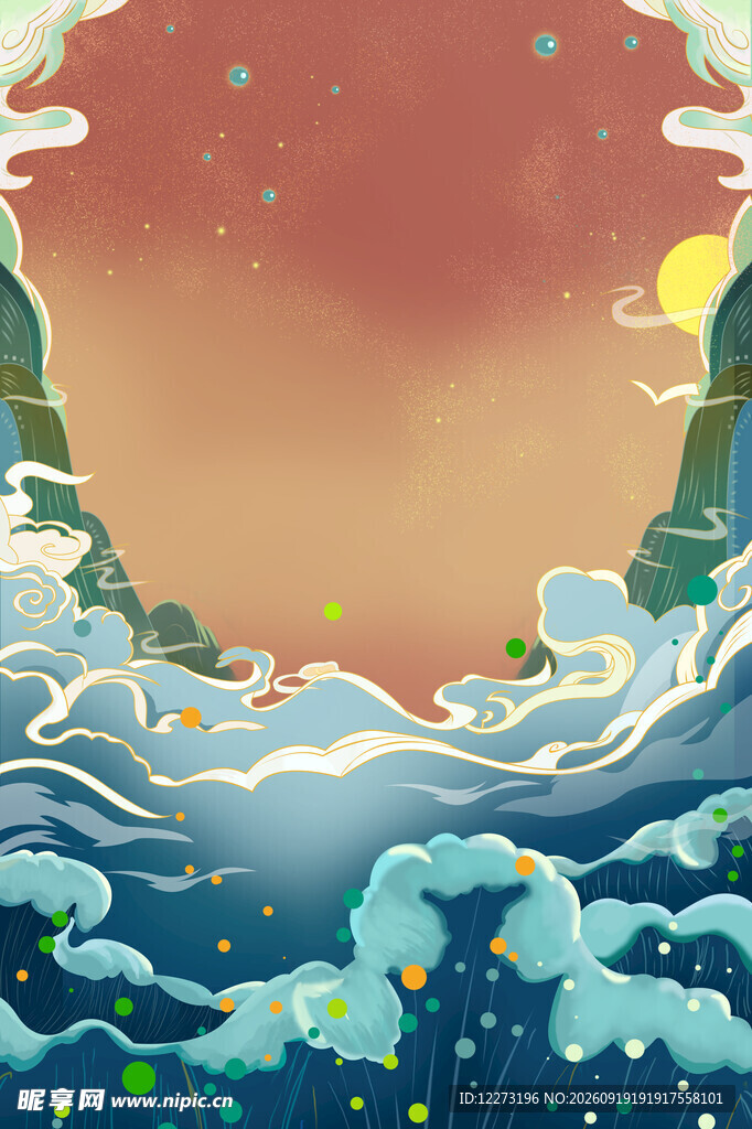 梦幻山海间的奇幻景象