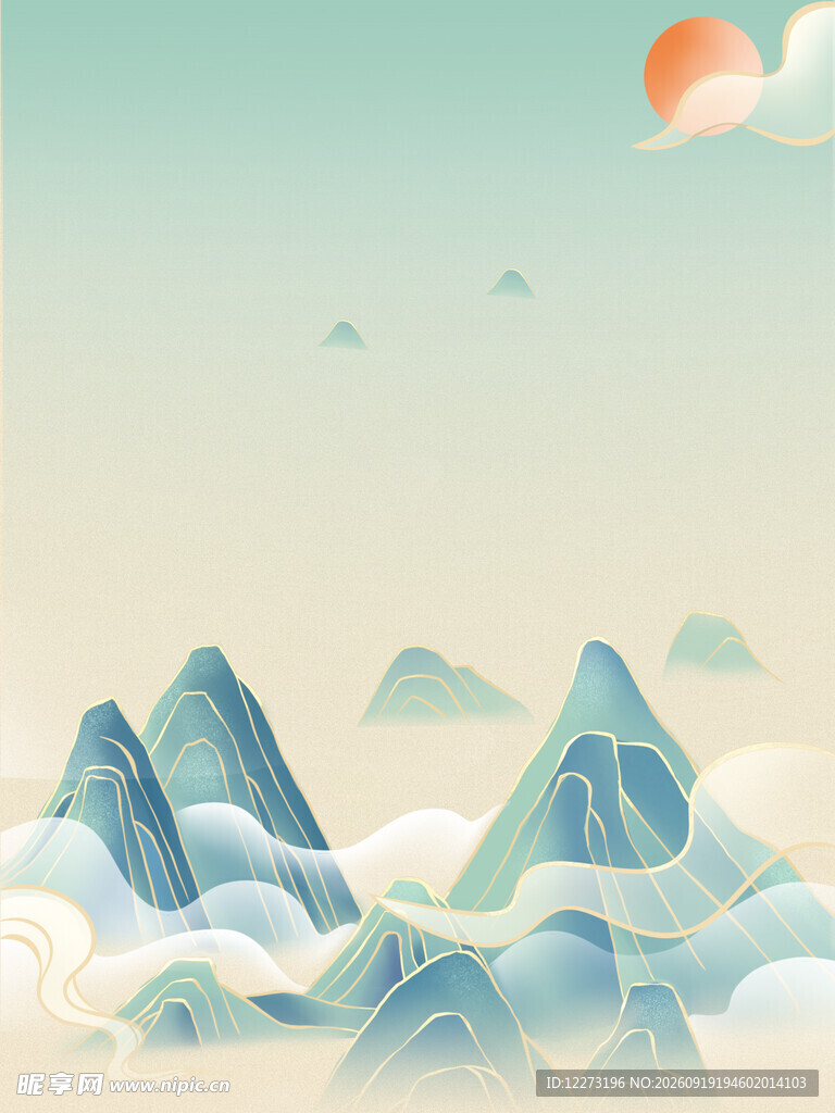 云海中的秀丽山峦