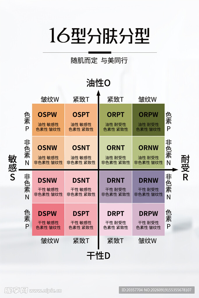 皮肤分型分类图表