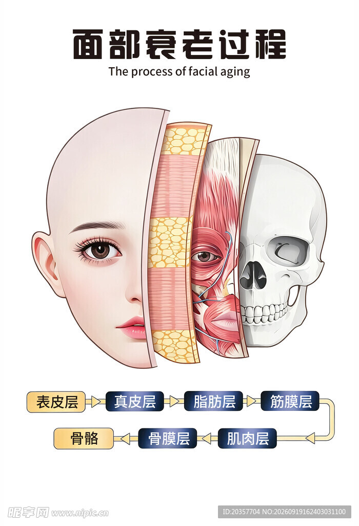 面部衰老过程示意图