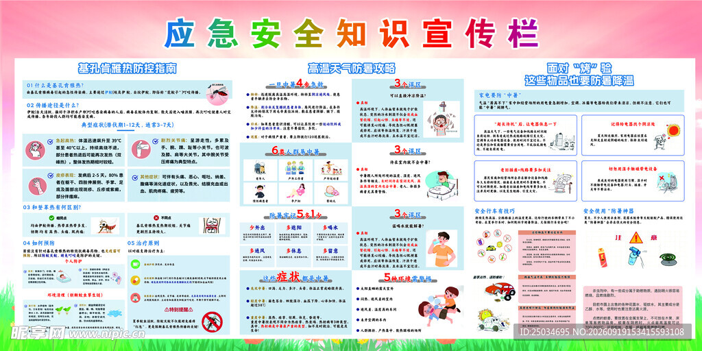 安全知识宣传栏海报展示