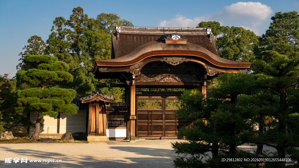 日式传统建筑大门景观
