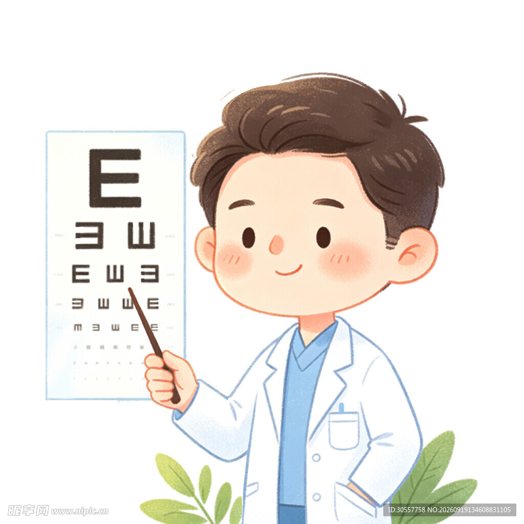 医生为患者进行视力检查