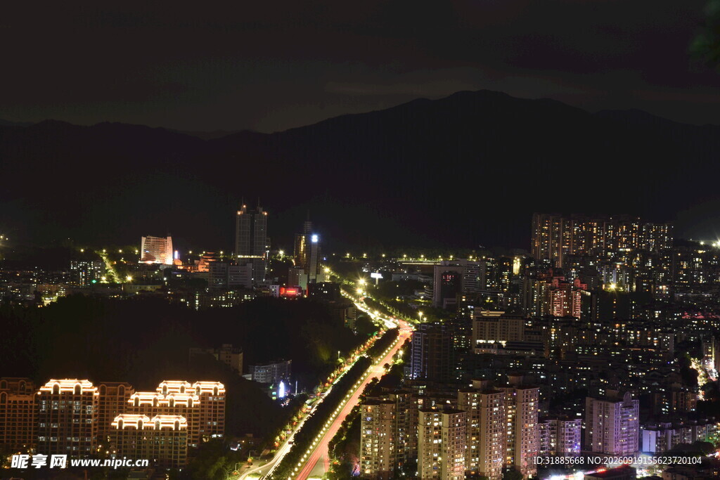 城市夜景璀璨灯光秀