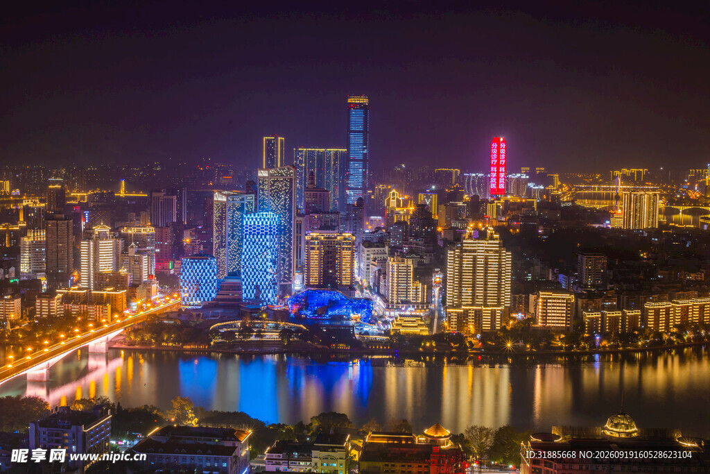 上海璀璨夜景城市风光