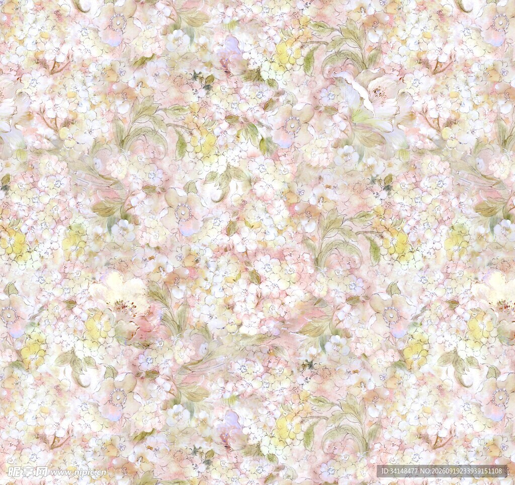 梦幻粉色花卉纹理图案