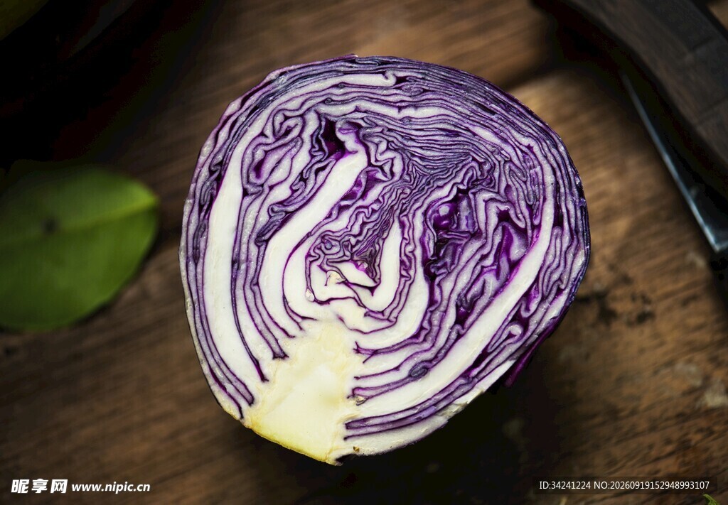 紫甘蓝切面特写