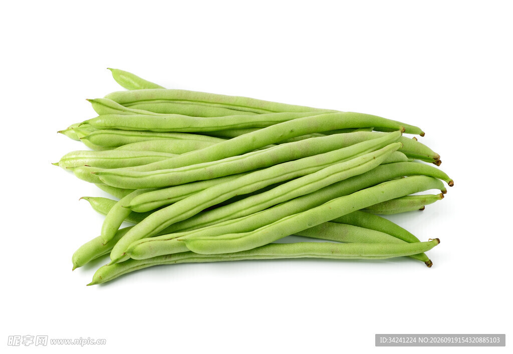 新鲜青豆角堆叠