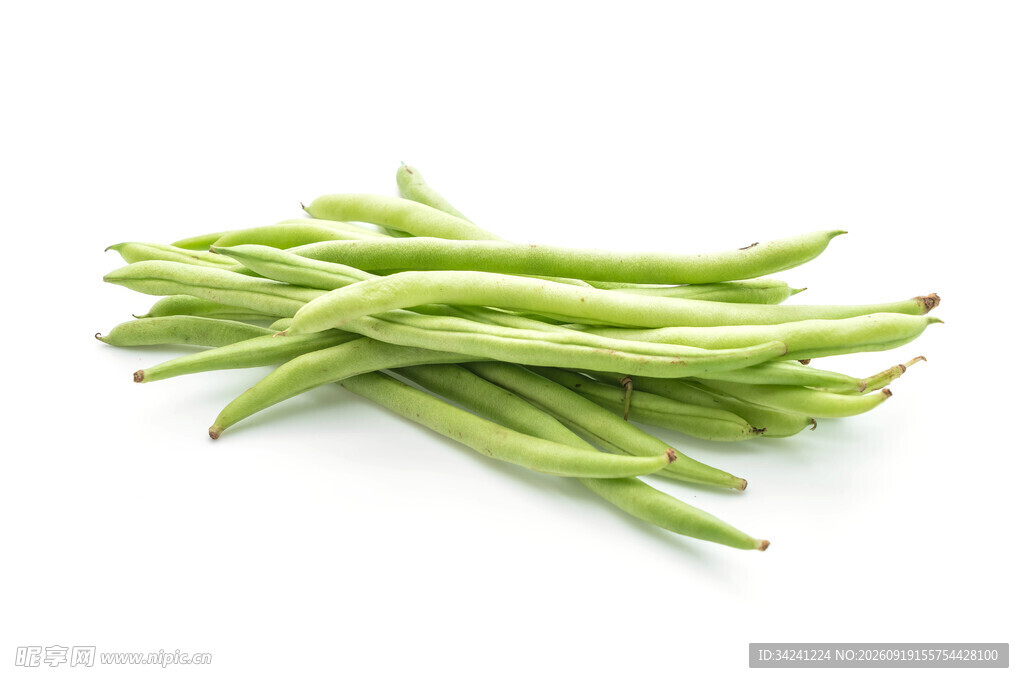 新鲜青豆角堆叠