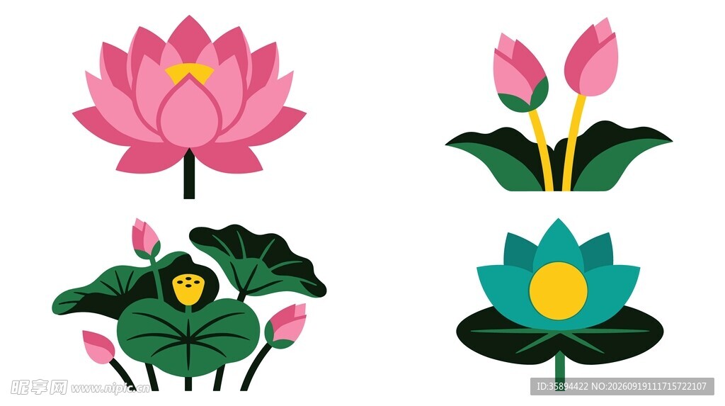 荷花图案合集