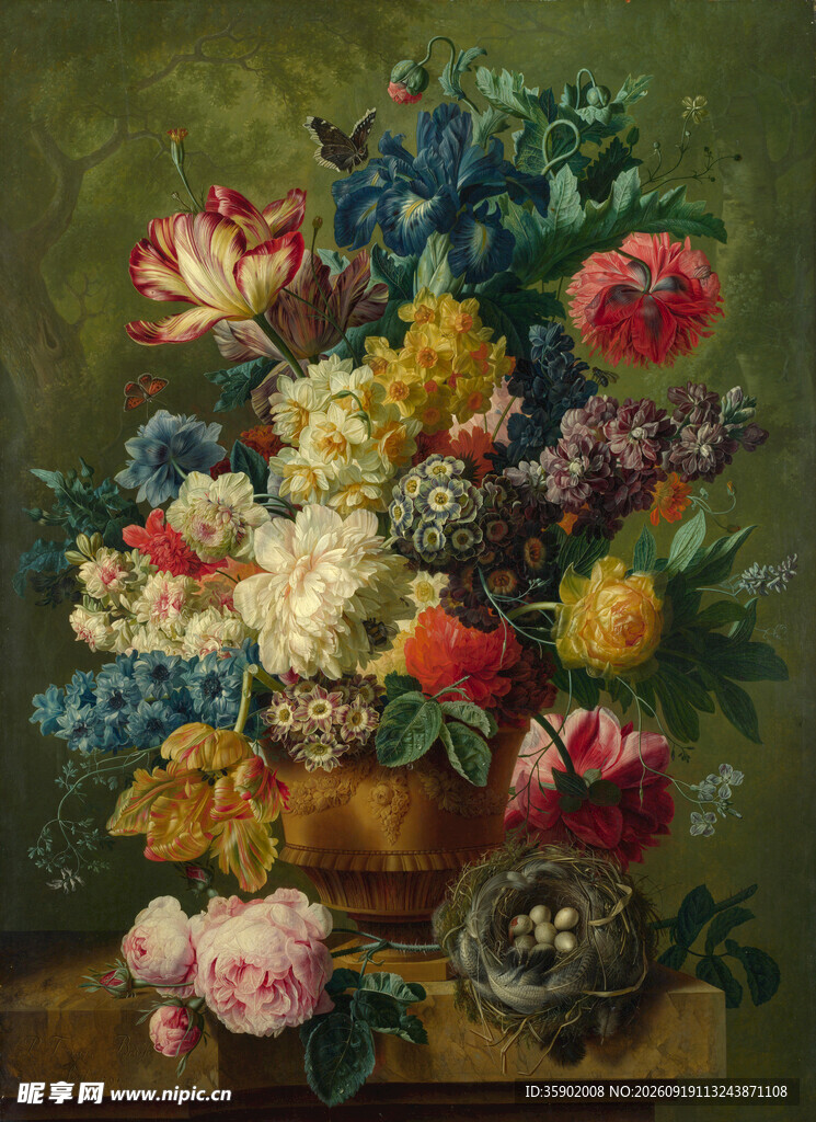 古典花卉静物油画