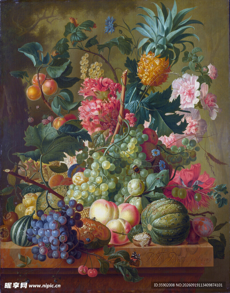 静物花卉水果油画作品