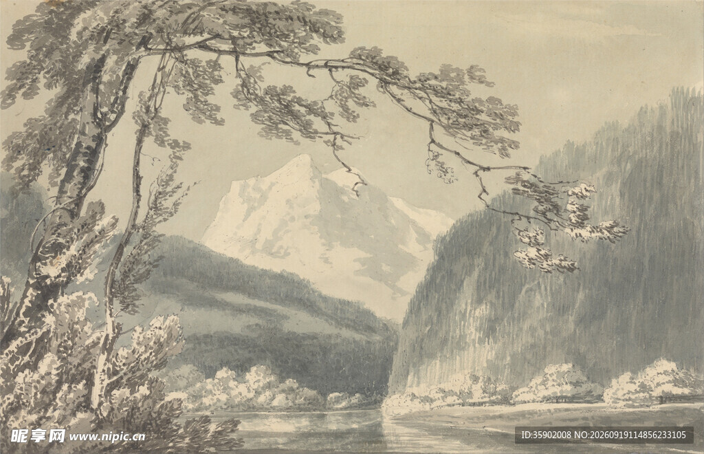 山水风景水墨画