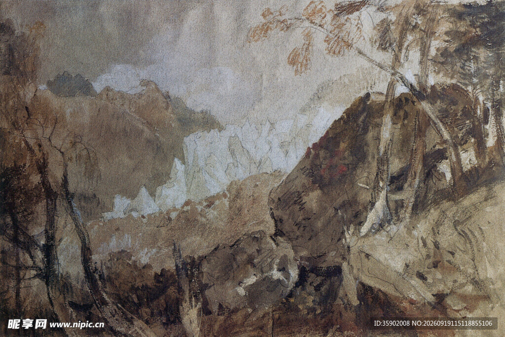 战争场景水彩画
