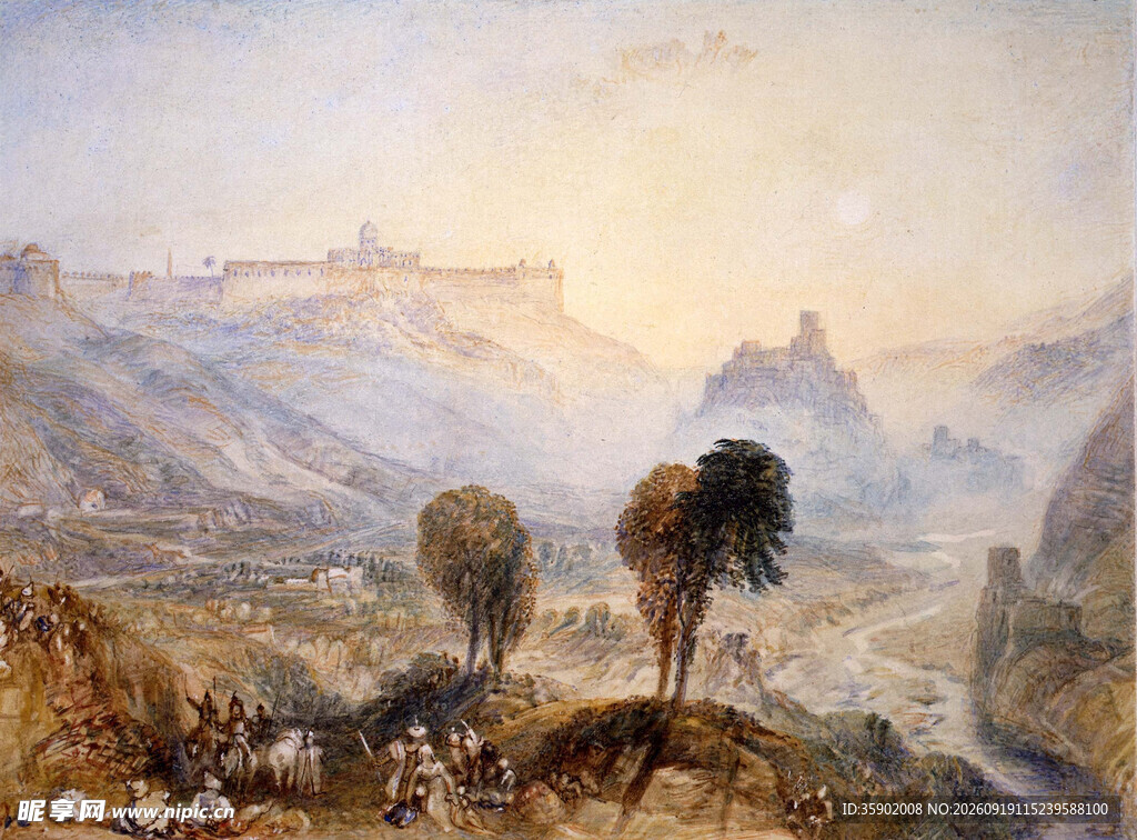 壮丽山川风景油画