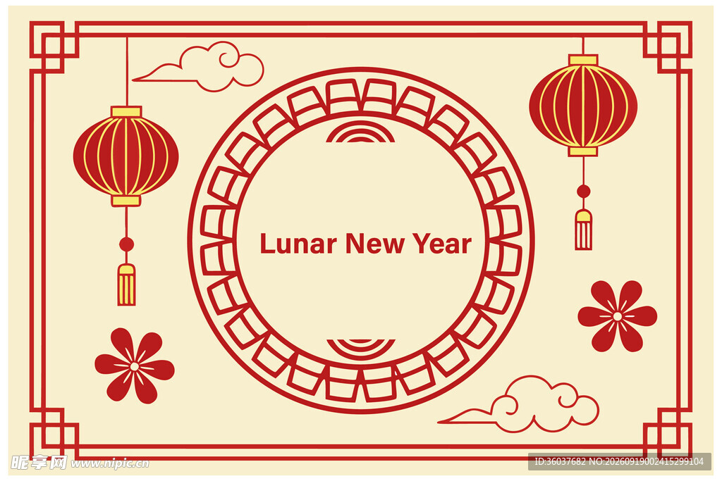 中式新年装饰背景图