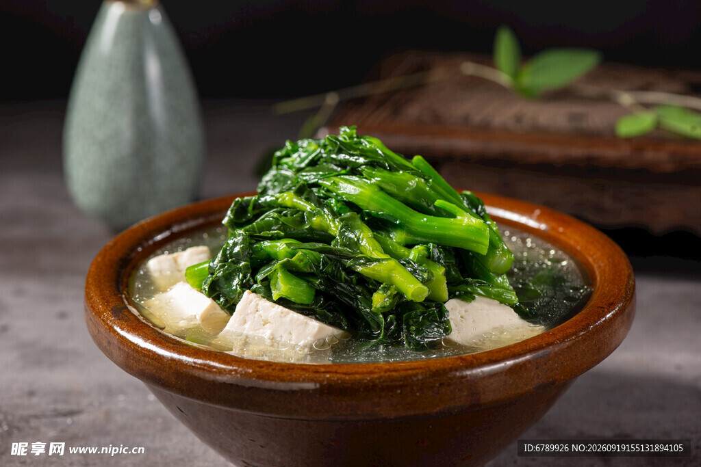 菜心烧豆腐