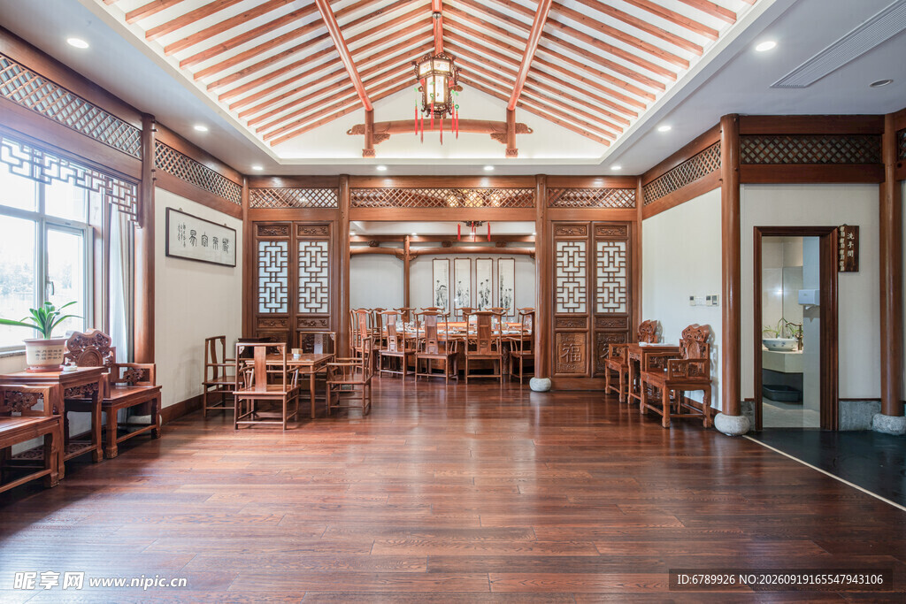 中式典雅餐厅室内空间