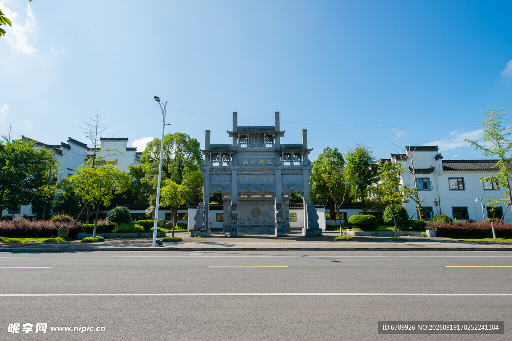 中式牌坊建筑景观