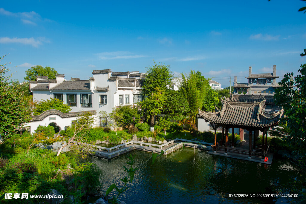 江南水乡庭院风光美景