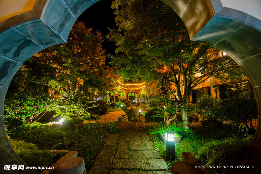 梦幻夜景庭院景观