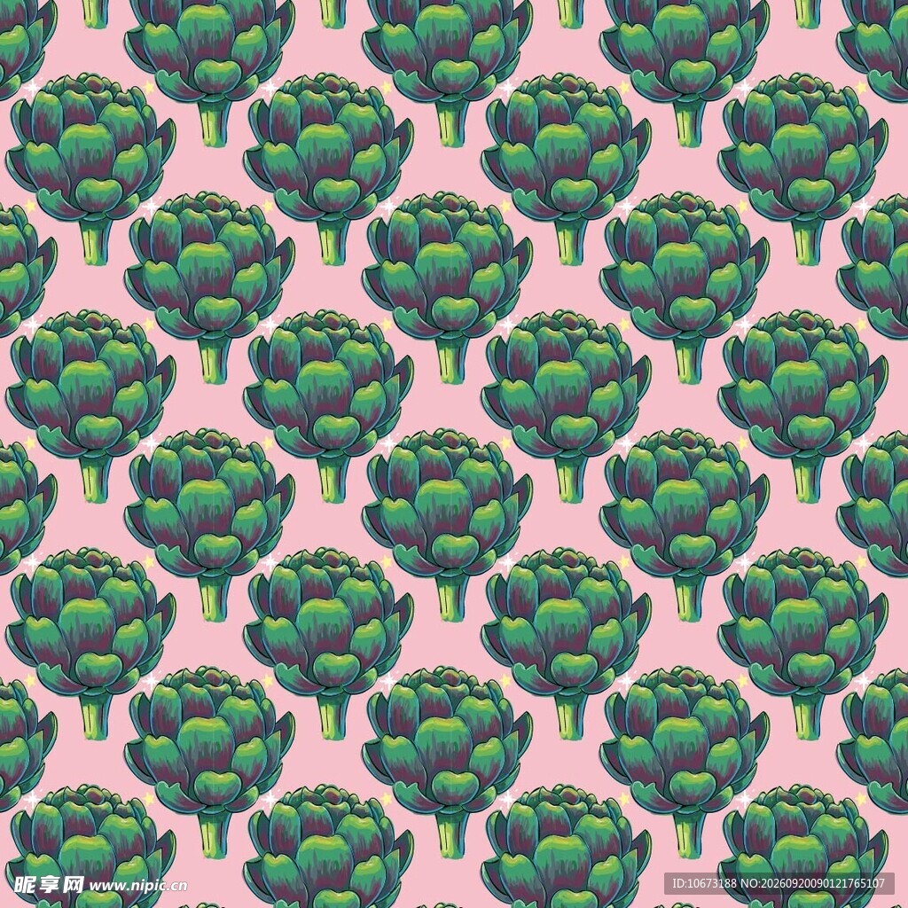 粉色背景的蔬菜图案