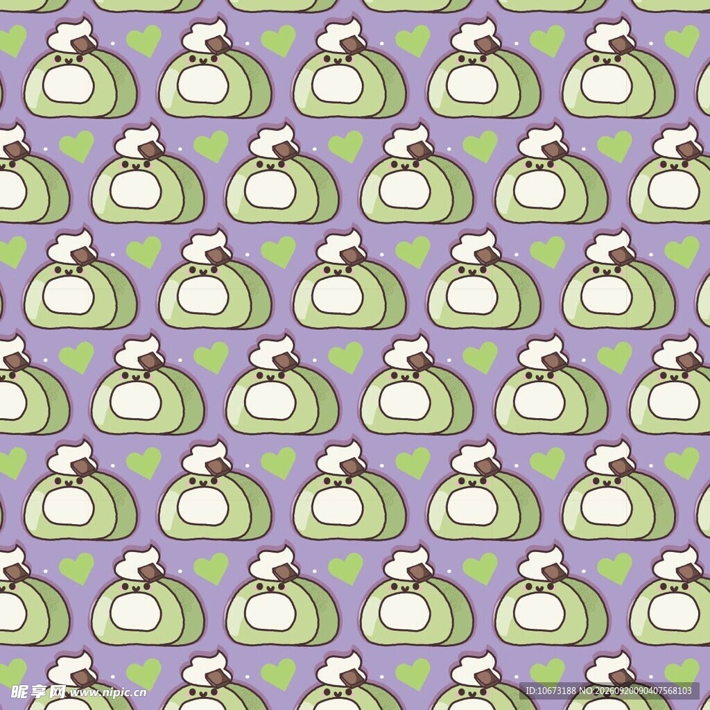 绿色蛋糕卷图案无缝背景