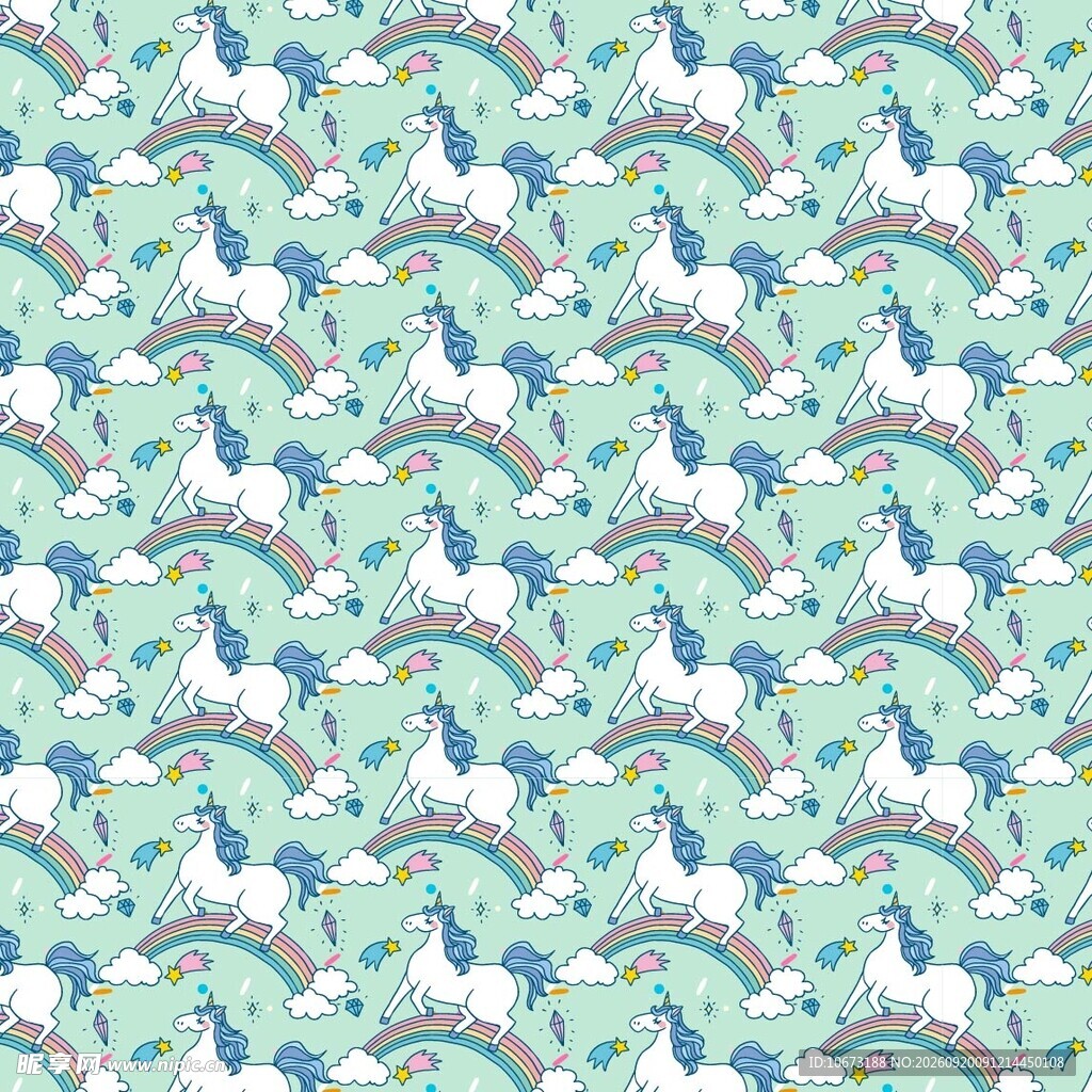 梦幻独角兽图案背景