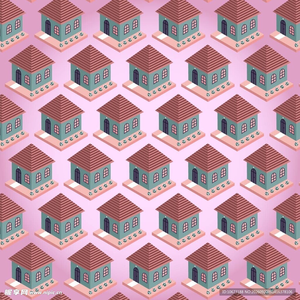 粉底房屋图案背景