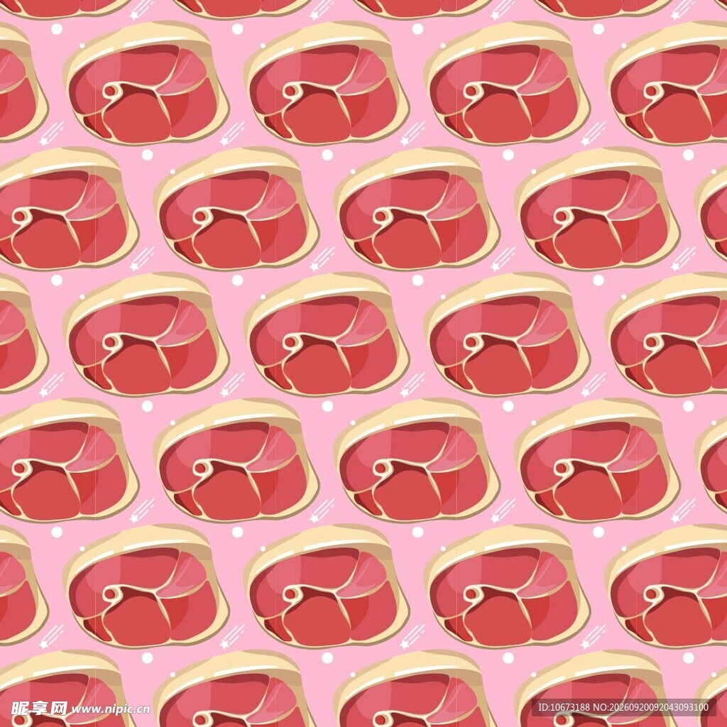 粉色背景的肉块图案