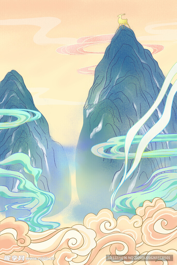 梦幻国风山水图景