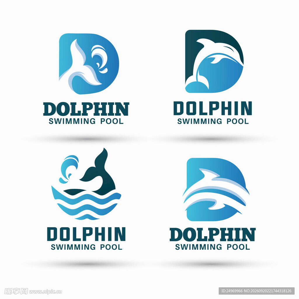 海豚主题标志设计