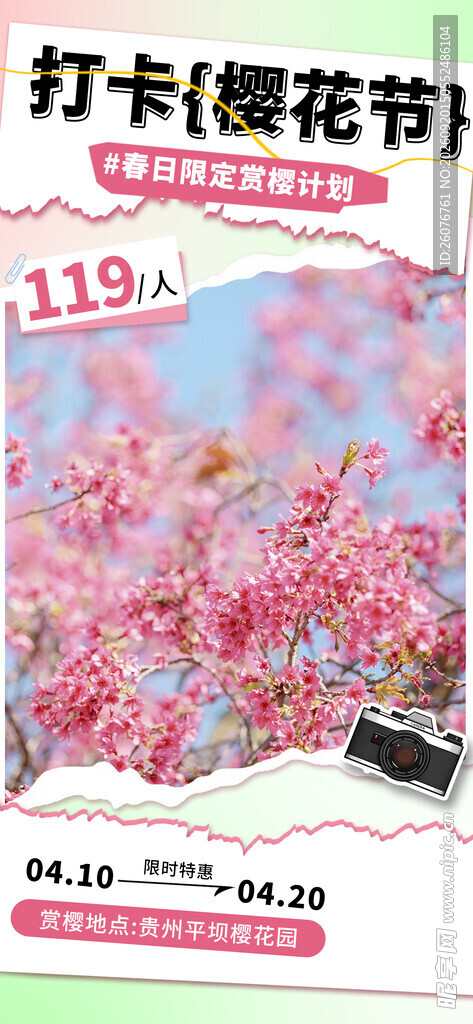 樱花节促销海报