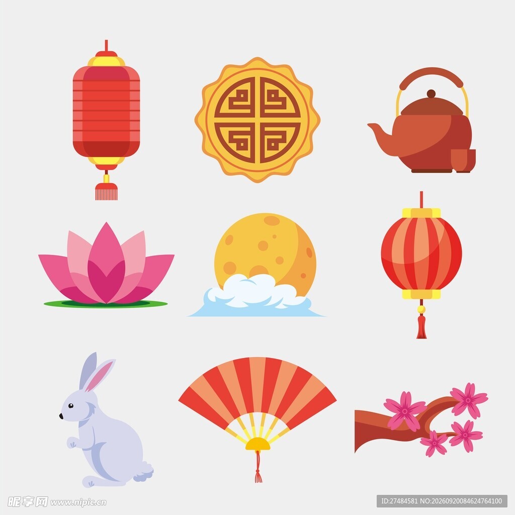 中秋国风元素图标合集