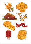 中秋传统元素插画集合