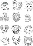 12生肖线稿