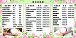 美容项目价目表