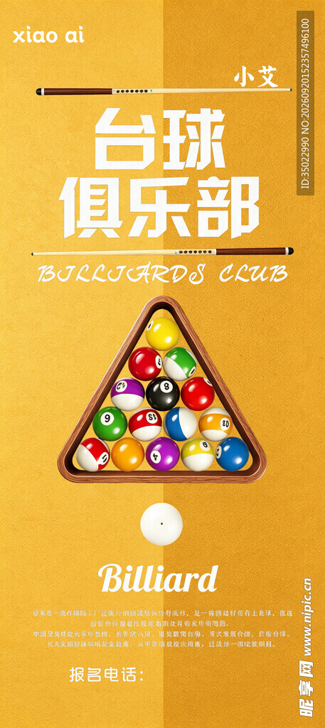 小艾台球俱乐部多彩球三角框