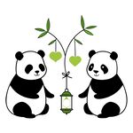 可爱熊猫插画