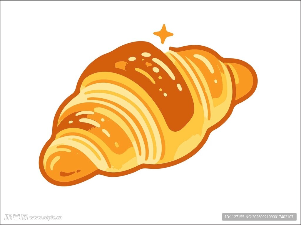美味卡通牛角面包