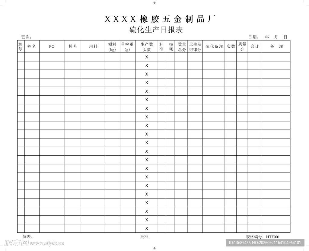 日报表