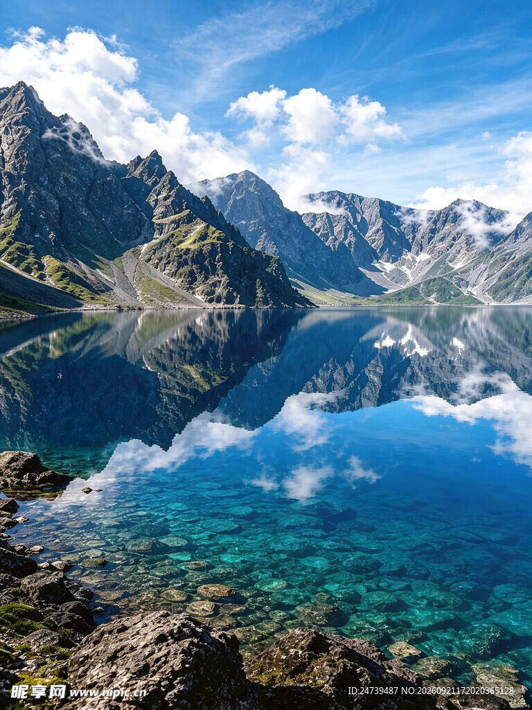 高山湖泊绝美自然风光