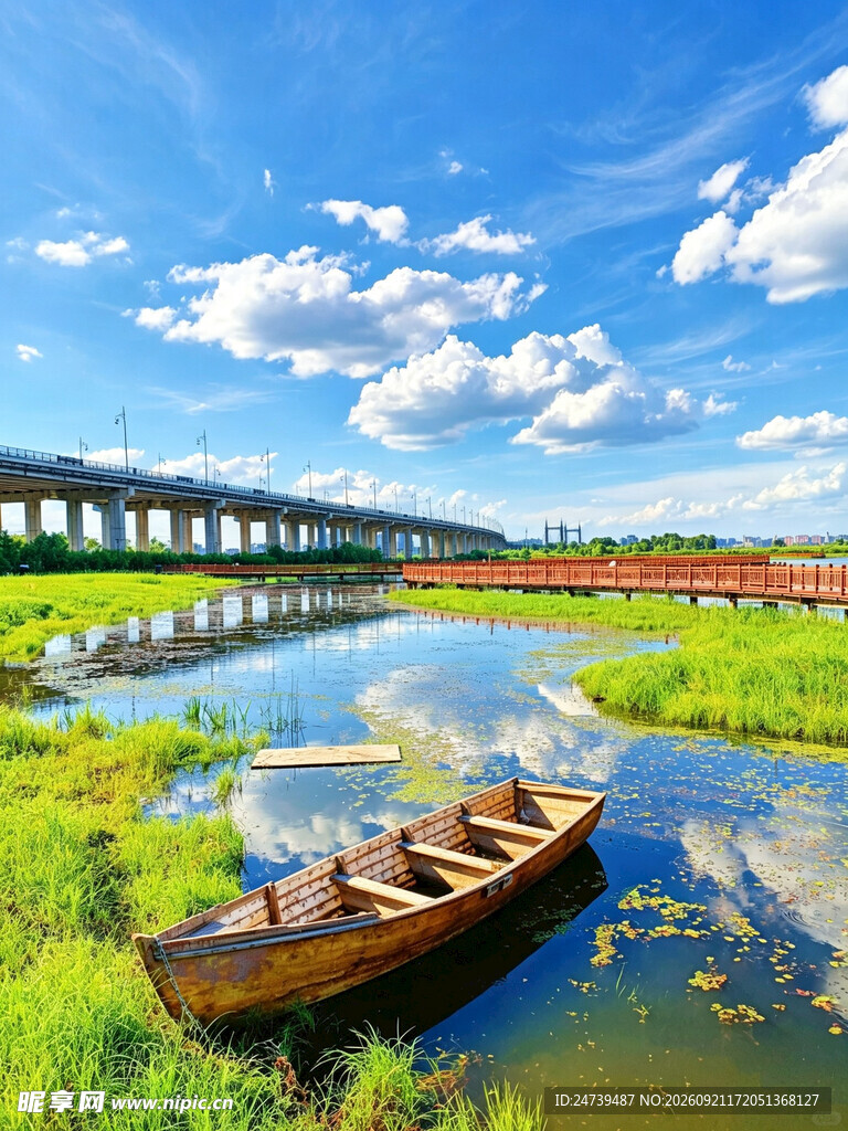 郊野湿地河畔风光