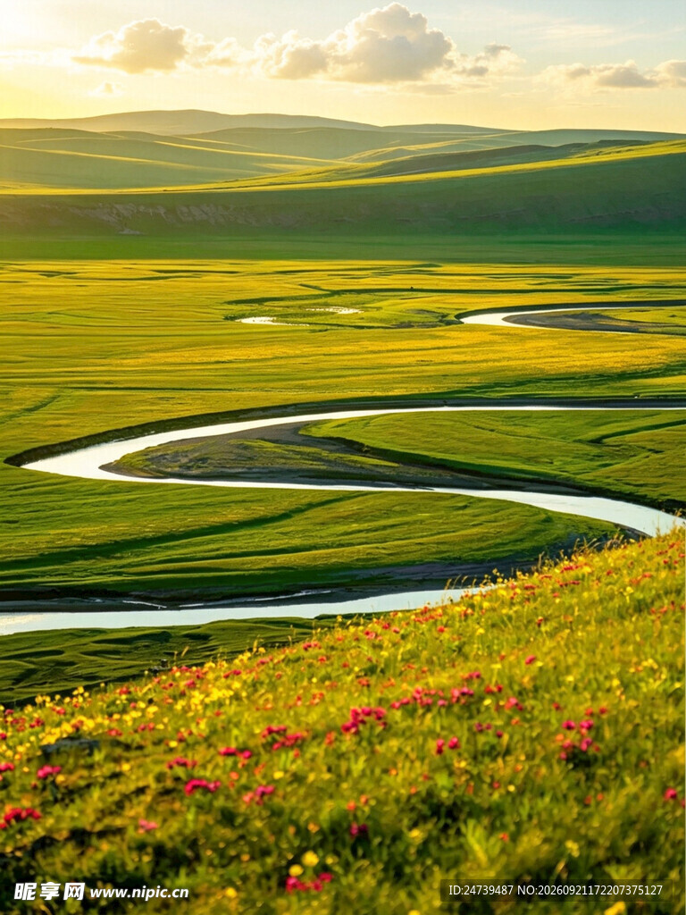 秋日河畔美景