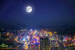 城市月夜璀璨夜景