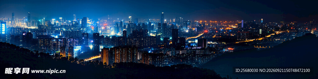 城市夜景俯瞰图