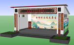 中式文化大舞台特色建筑草图模型