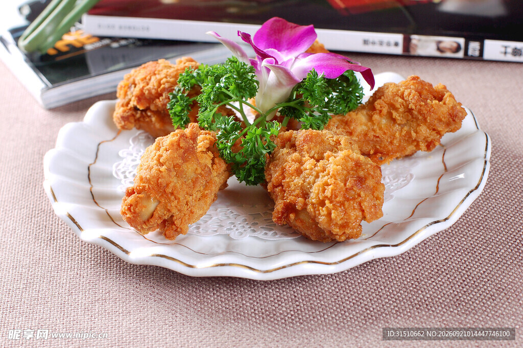 美味炸鸡腿摆盘精致