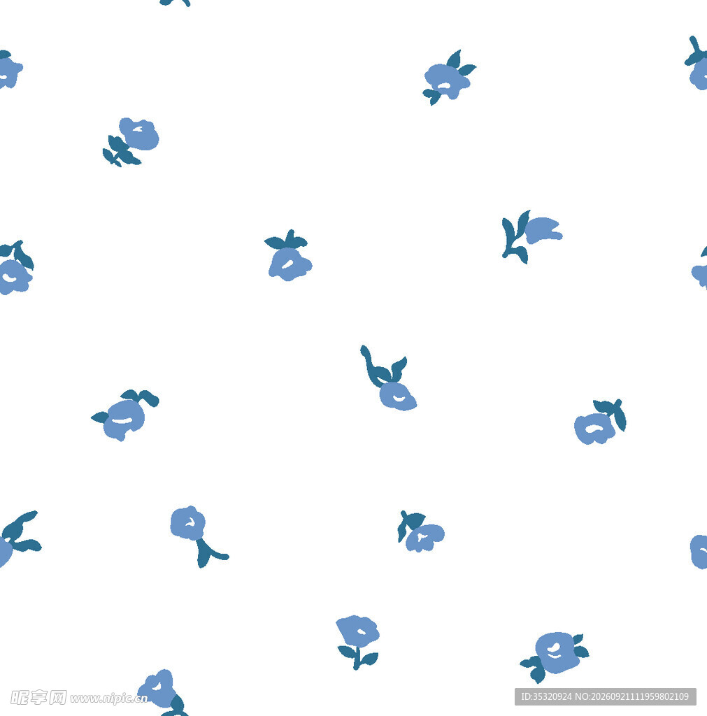 蓝色小花图案